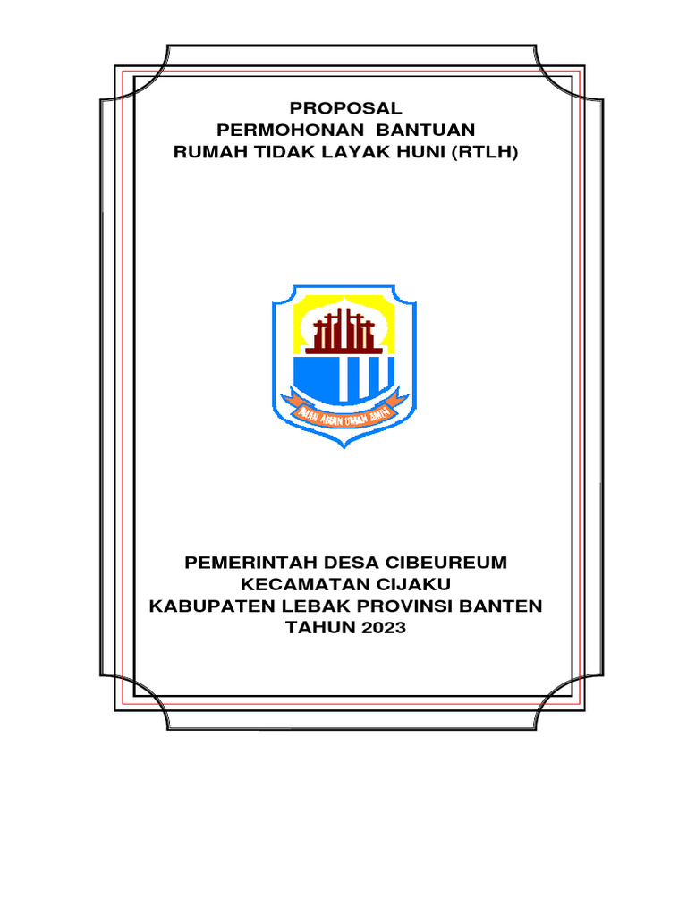 Proposal Bantuan RTLH Desa Cibeureum | PDF
