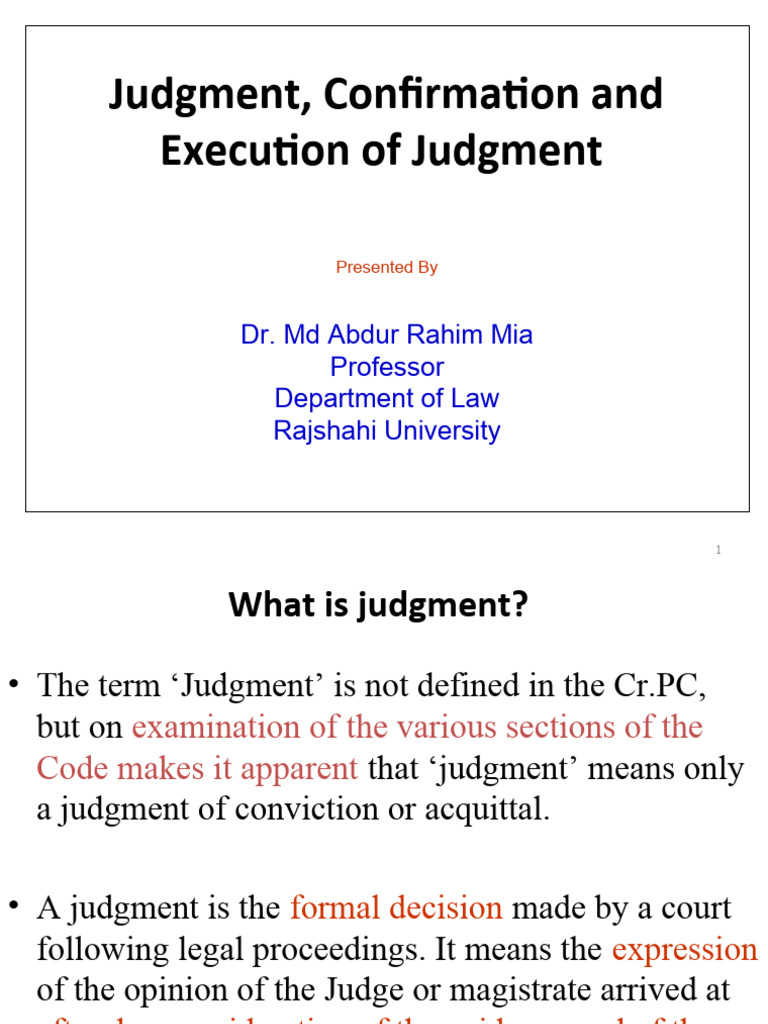 Understanding Criminal Judgment Procedures | PDF | Pardon | Judgment (Law)