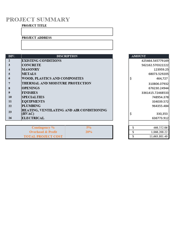 ESTIMATE - Vibrant Sample - Commericial | PDF | Stairs | Civil Engineering