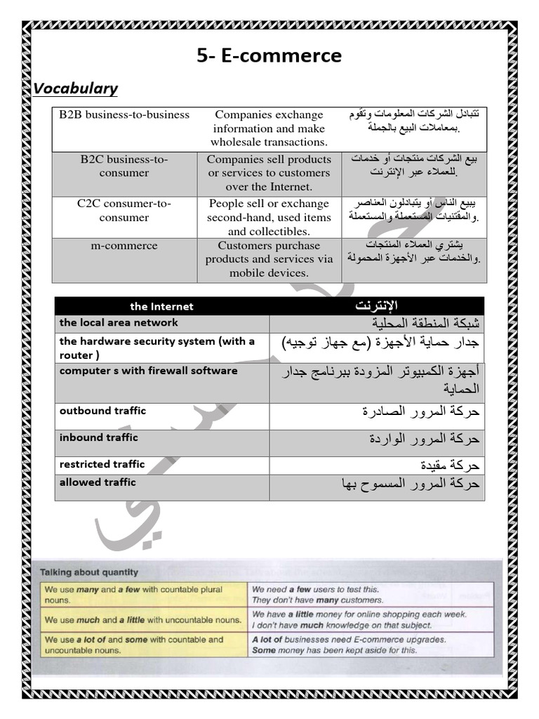 5-E-Commerce: Vocabulary | PDF