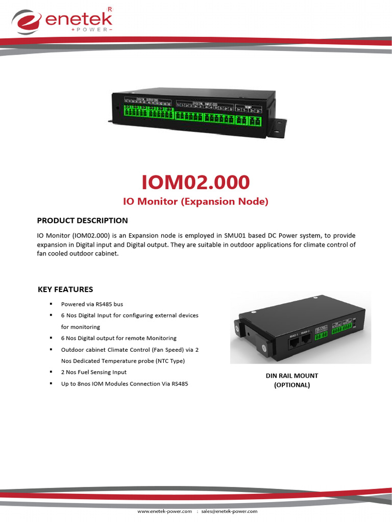 IO Monitor Expansion Node IOM02.000 | PDF