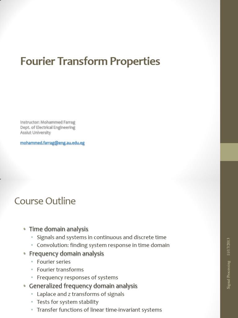 Fourier Transform Properties Overview | PDF | Mathematical Physics ...