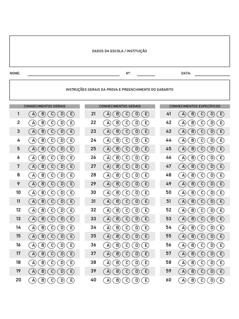 Modelo de gabarito 60 questoes download gr tis pdf microsoft excel