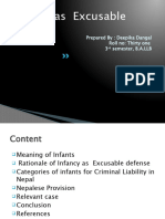 Infancy As Excusable Defense