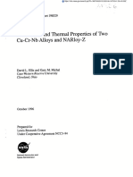 Mechanical and Thermal Properties of Two Cu-Cr-Nb Alloys and Narloy-Z