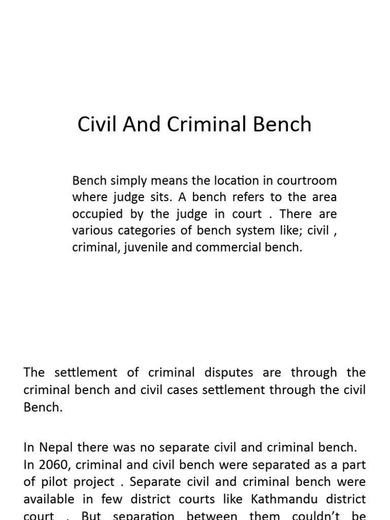 Civil and Criminal Bench PDF