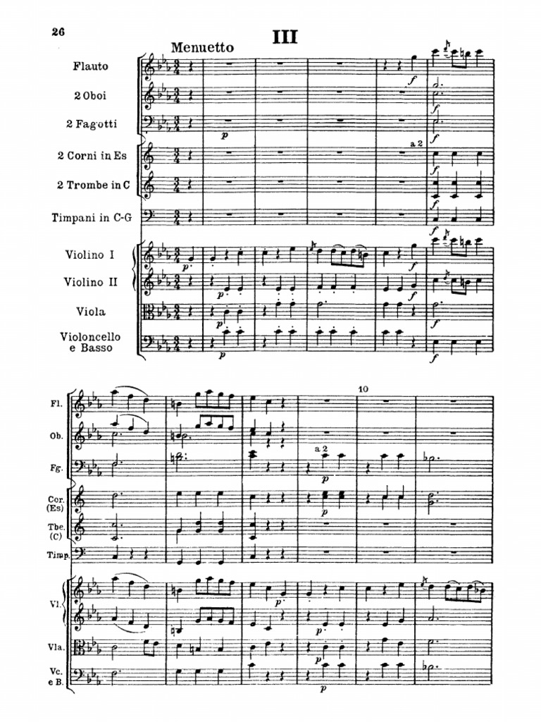 Haydn, Symphony No. 95 in C Minor, III | PDF