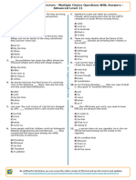 Conjunctions Test Exercises Multiple Choice Questions With Answers Advanced Level 11