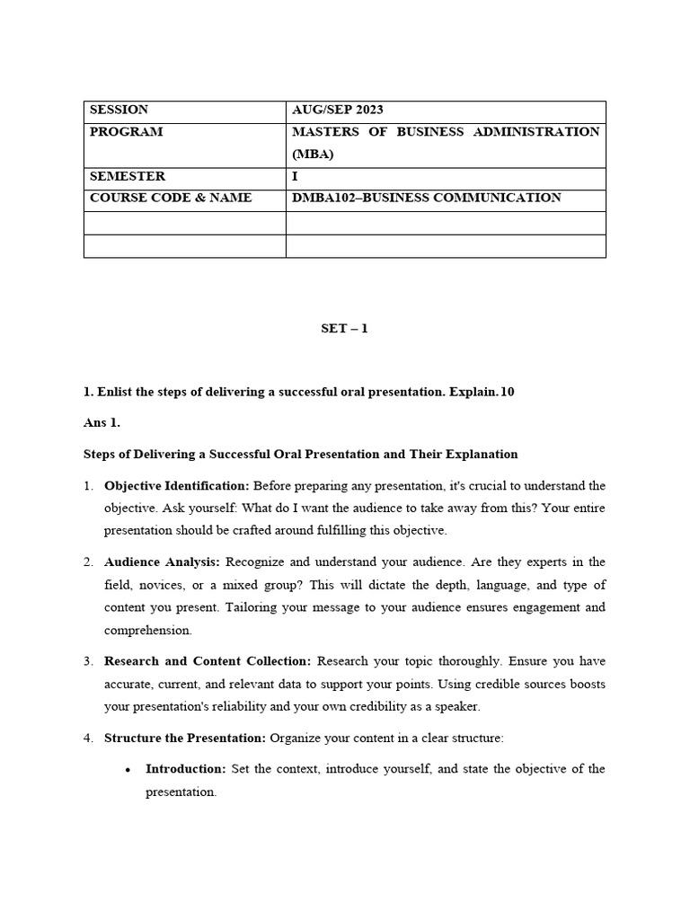 Dmba102-Business Communication | PDF | Nonverbal Communication ...