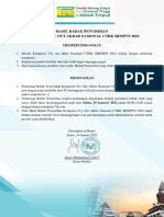 Surat Penetapan Hasil Babak Penyisihan To Akbar Nasional Utbk SBMPTN 2022