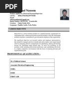 Muhammad Naseem Electrical Supervisor CV