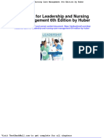 Full Download Test Bank For Leadership and Nursing Care Management 6th Edition by Huber PDF Full Chapter