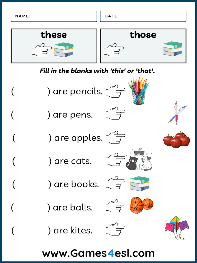 Fill in the Blanks: This or That Worksheet | PDF