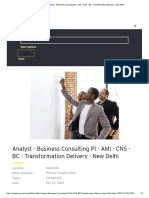 Analyst - Business Consulting PI - AMI - CNS - BC - Transformation Delivery - New Delhi