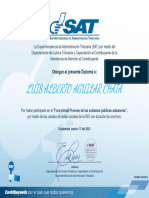 Certificate For LUIS ALBERTO AGUILAR CHATÁ For Foro Virtual Proceso de Las...