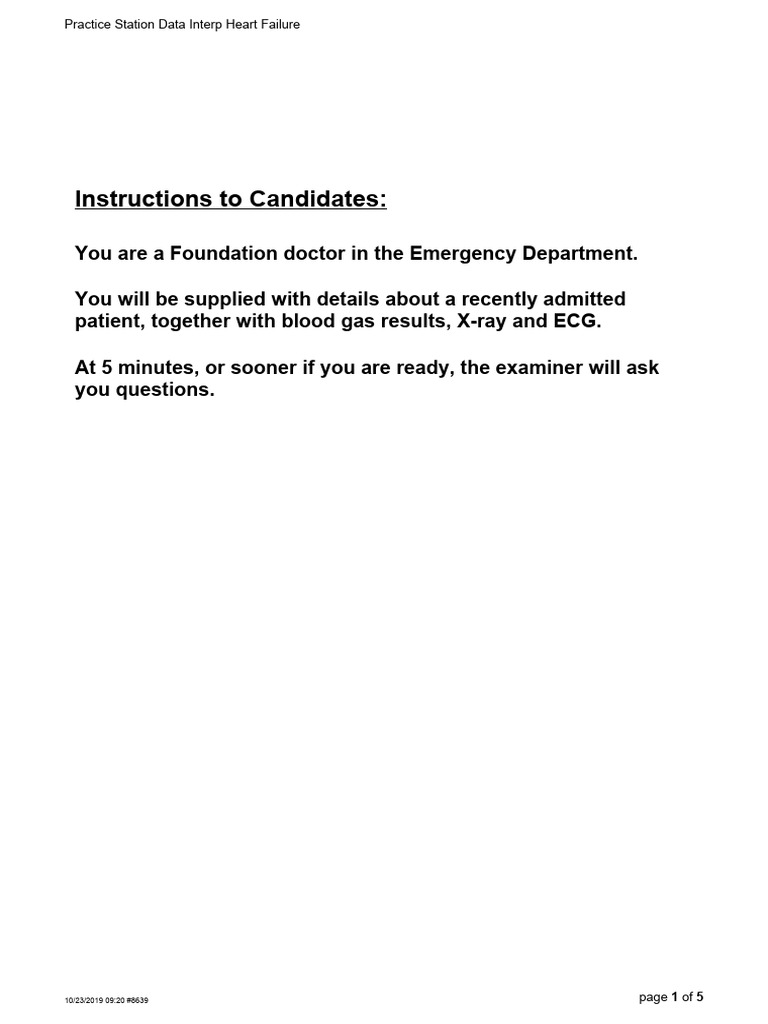 Practice Station Data Interp Heart Failure1 | PDF | Medical Diagnosis ...