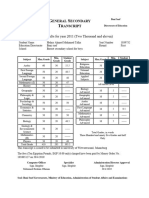 General Secondary Results For Year 2011 (Two Thousand and Eleven)