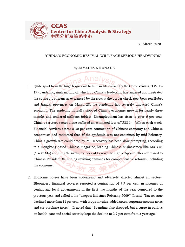 China's Economic Challenges Post-COVID-19 | PDF | China | World Politics