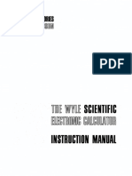 The Wyle Scientific Electronic Calculator Instruction Manual Nov64