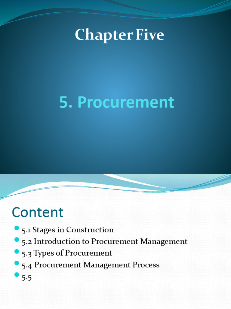 Ch-5. Procurement Management 2023 | PDF | Finance & Money Management