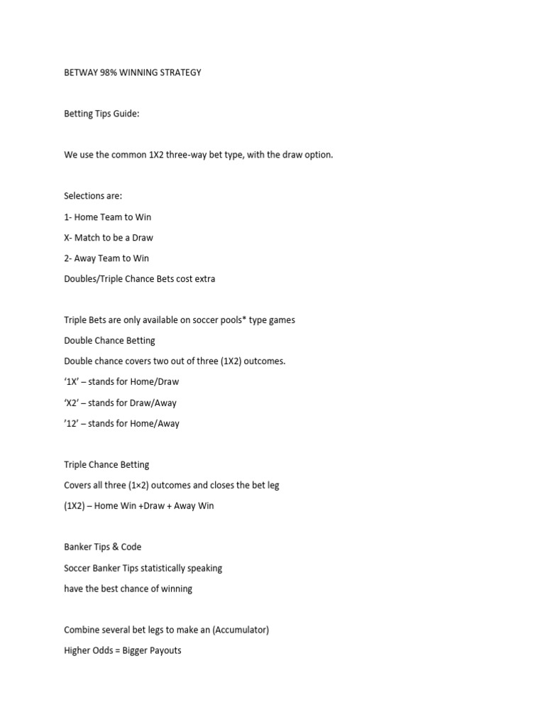 Betway 98 Winning Strategy PDF