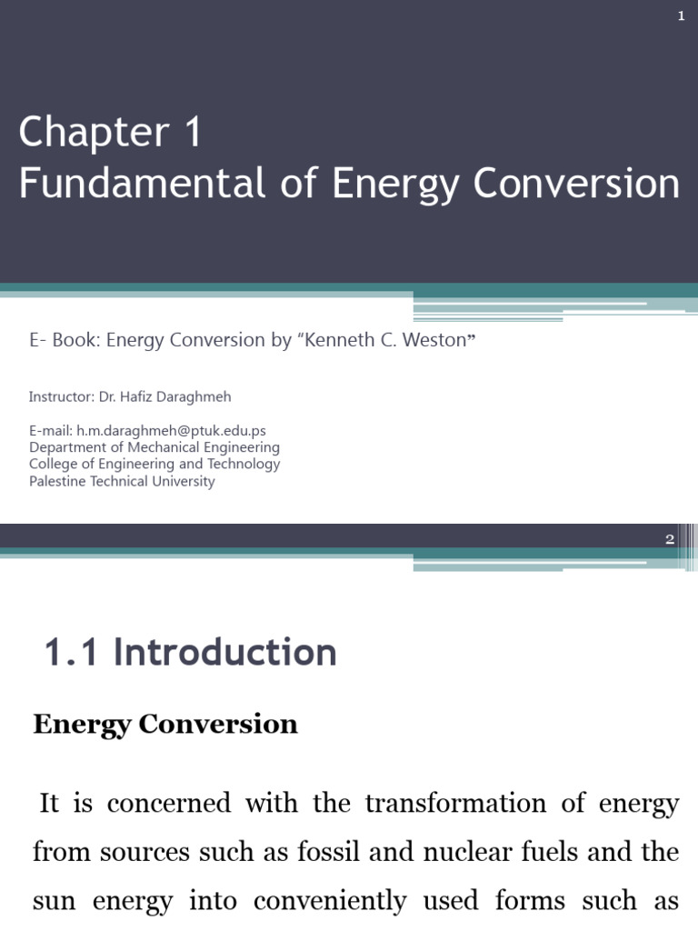 Chapter 1 Fundamental of Energy Conversion - (Updated) | PDF | Gases | Heat