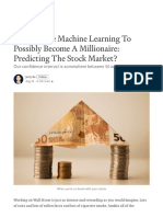 How To Use Machine Learning To Possibly Become A Millionaire - Predicting The Stock Market