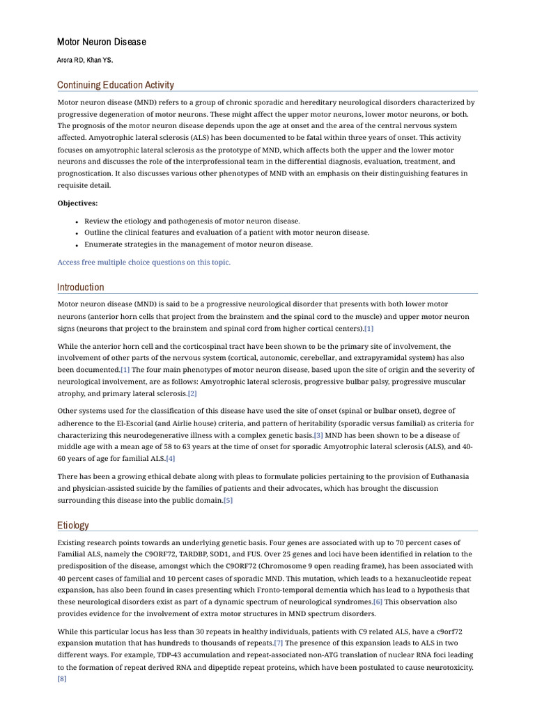 Understanding Motor Neuron Disease | PDF | Causes Of Death | Nervous System