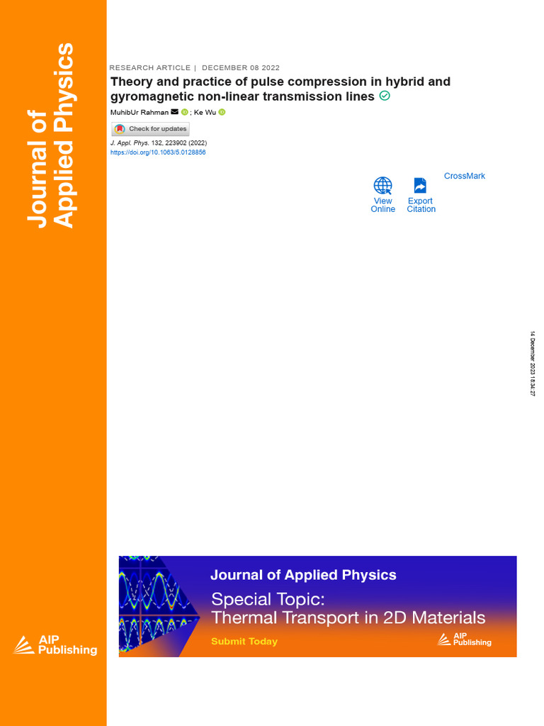 Theory and Practice of Pulse Compression | PDF | Capacitor | Inductor