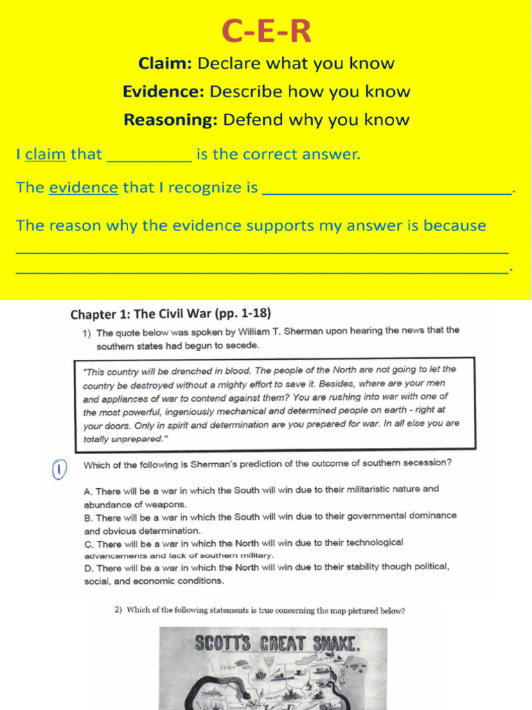 CER+Questions Students | PDF