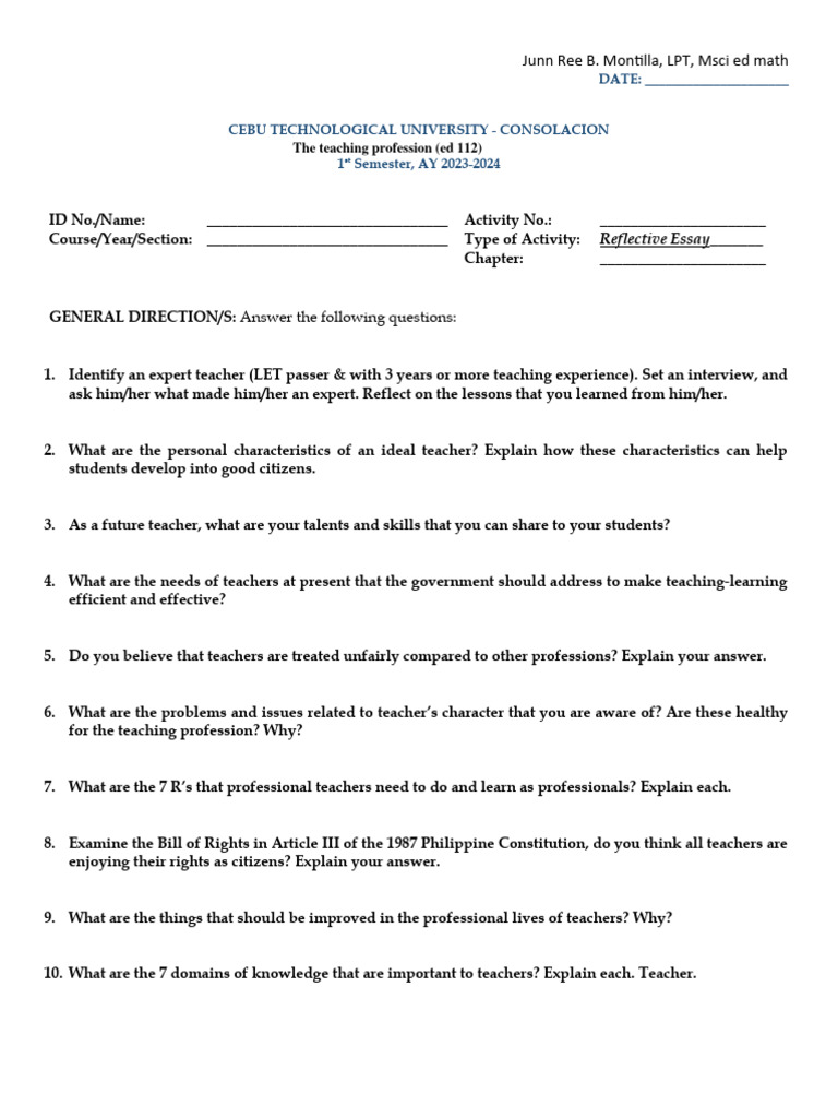 Future Teachers' Guide | PDF | Wellness