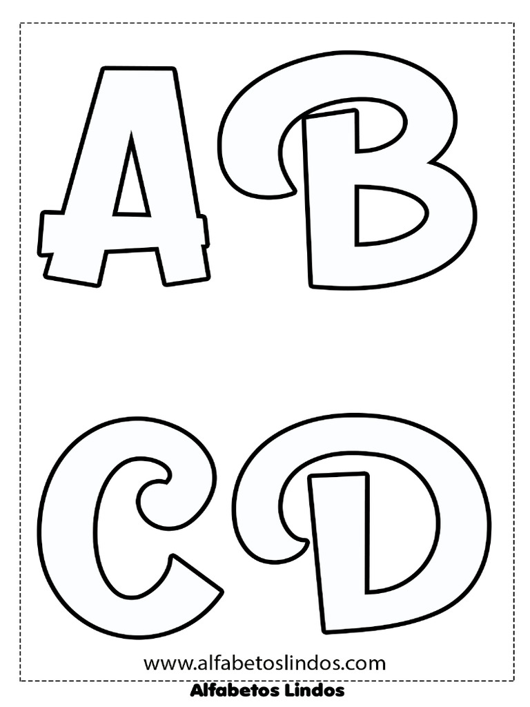 Moldes de Letras Feltro Eva Alfabetos Lindos | PDF