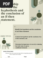 Relationship Between The Hyphothesis and The Conclusion of An If-Then Statement