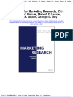 Full Download Test Bank For Marketing Research 13th Edition V Kumar Robert P Leone David A Aaker George S Day PDF Full Chapter