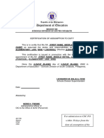 SAMPLE Certificate of Assumption