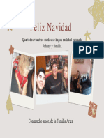 Tarjeta Feliz Navidad Familiar Fotográfica Ilustrada Dorado y Granate
