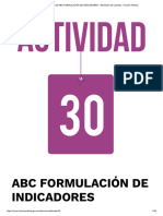 Actividad 30 ABC FORMULACIÓN DE INDICADORES - Rendición de Cuentas - Función Pública
