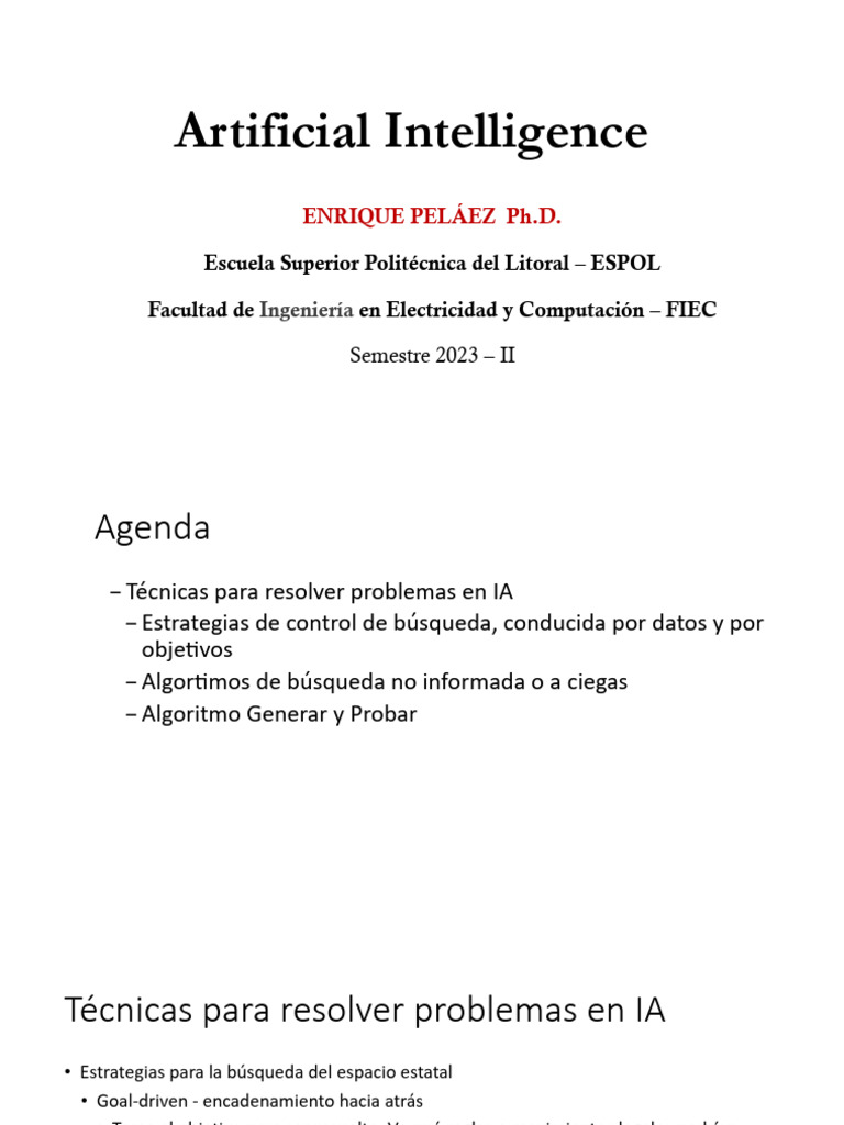 Técnicas de Resolución en IA | PDF | Inteligencia artificial ...