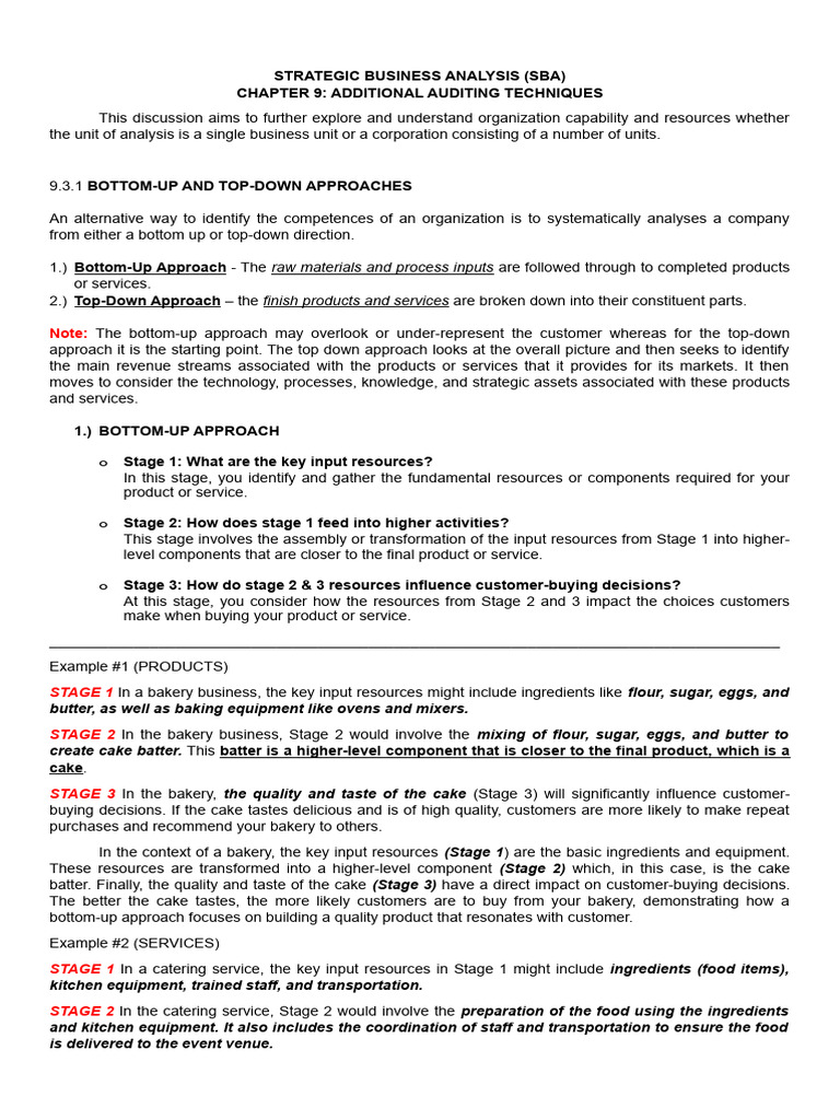 Additional auditing resources pdf brand top down and bottom up design
