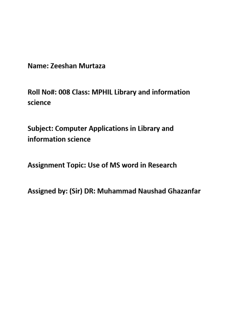 Assignment pdf microsoft word version control