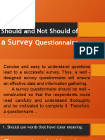 Should and Not of Survey Questionnaires