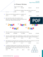 2018 Australian Mathematics Competition AMC Upper Primary Years 5 - 6 and 7 - Questions