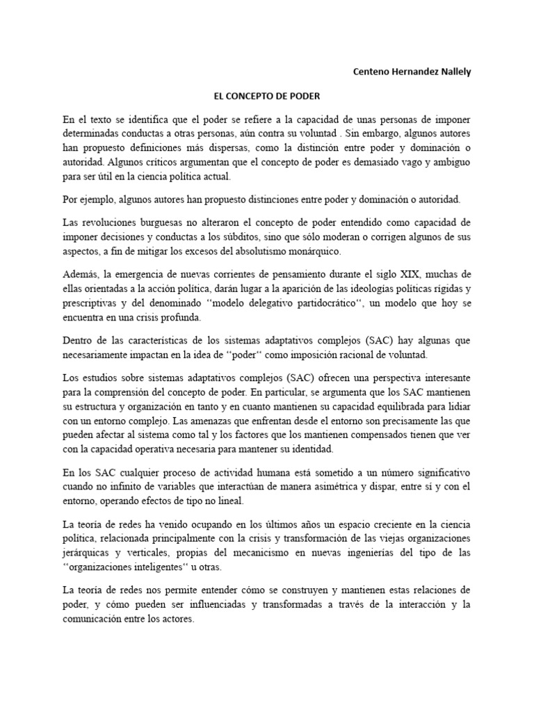 el concepto de poder- nallely PDF Comportamiento Pensamiento