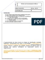 Atividade Prática II - Gerenciamento de Riscos