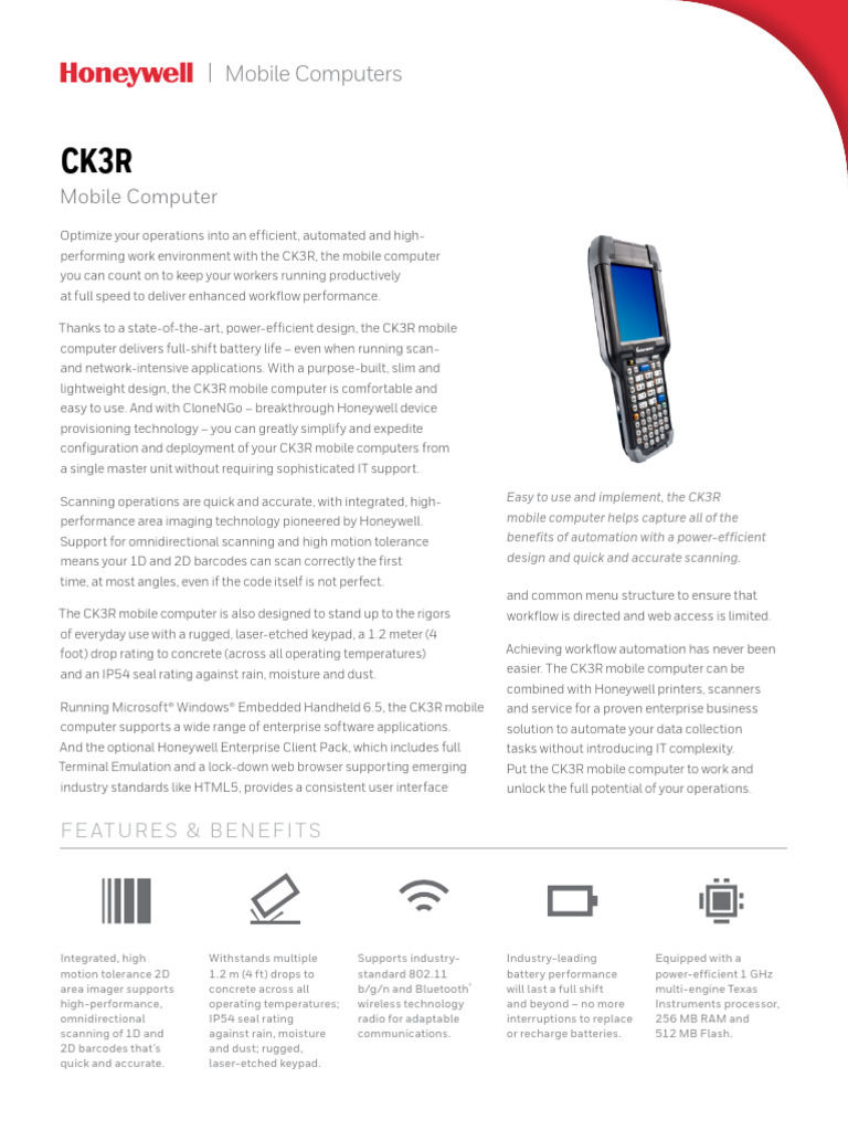 ck3r Handheld Computer Data Sheet en | PDF | Wi Fi | Image Scanner