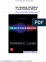Full Download Art of Public Speaking 12th Edition Stephen Lucas Solutions Manual PDF Full Chapter