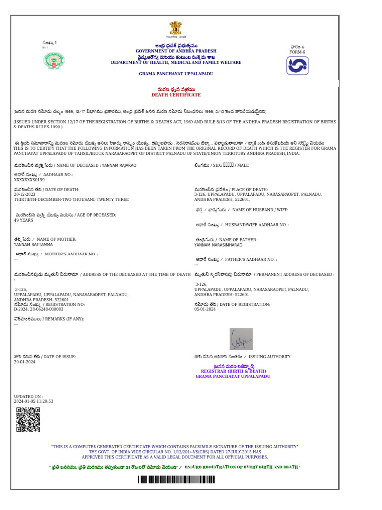 Death Certificate | PDF