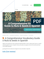 Vocabulary Guide To Nuts & Seeds in Spanish and English