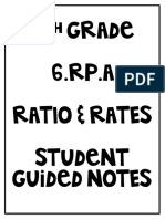 6 Grade 6.RP.A Ratio & Rates Student Guided nOTES