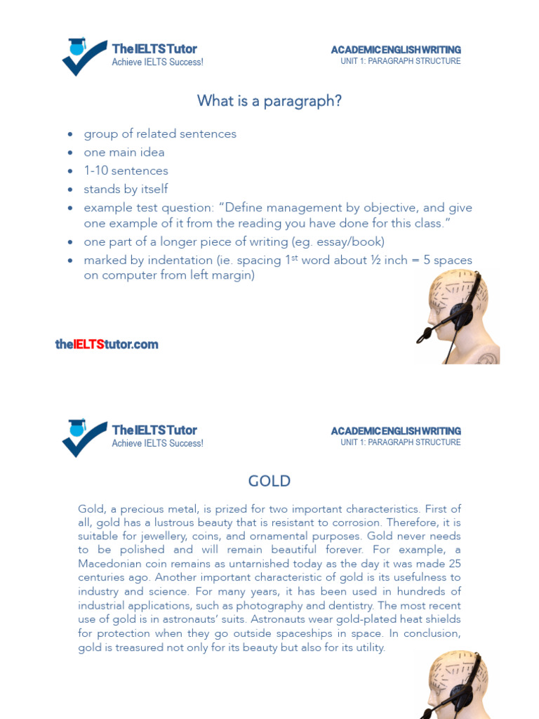 Academic English Writing 1 | PDF | Gold | Paragraph